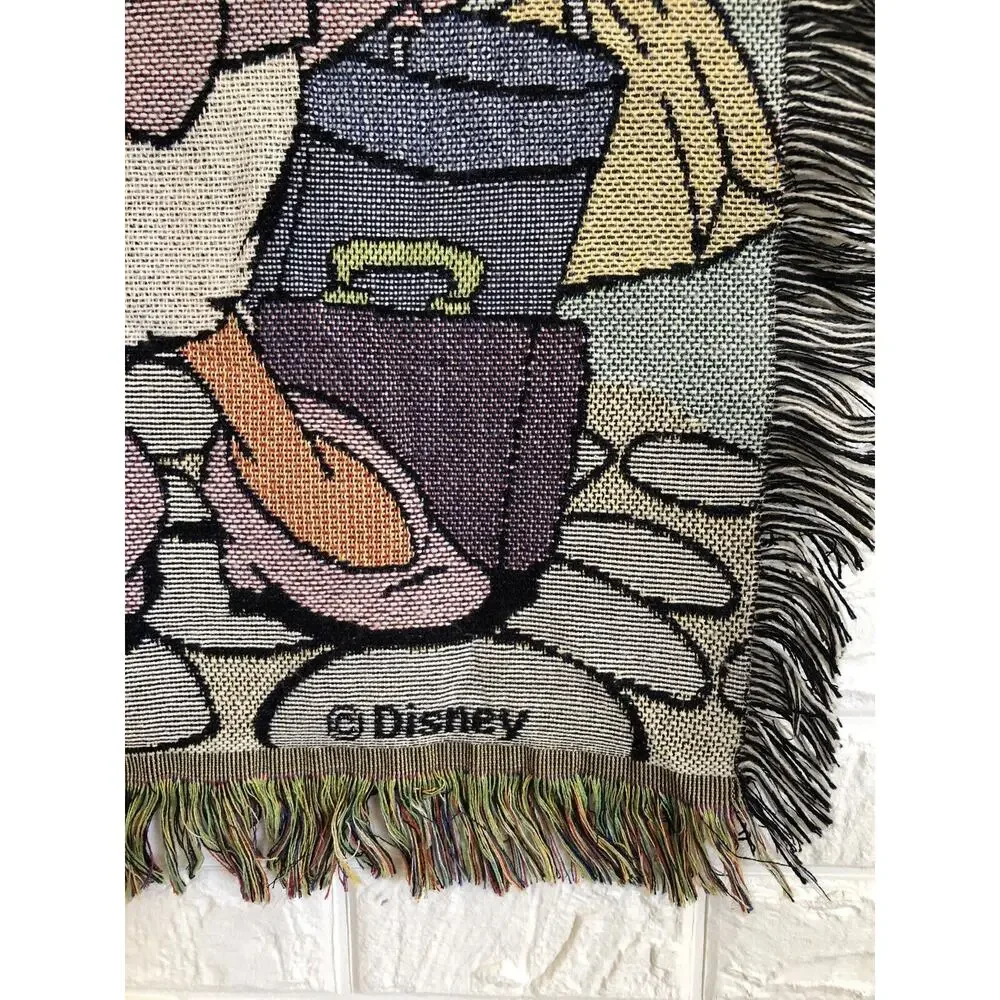 Disney Fringed Throw The Magic Begins With You! Mickey Mouse Minnie & Gang‎